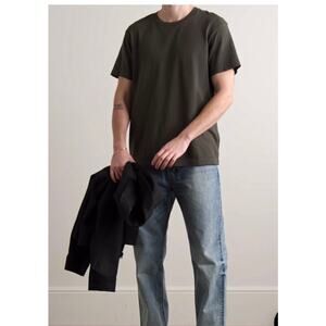 Nili Lotan Men’s Bradley Green Cotton Jersey T-Shirt XL